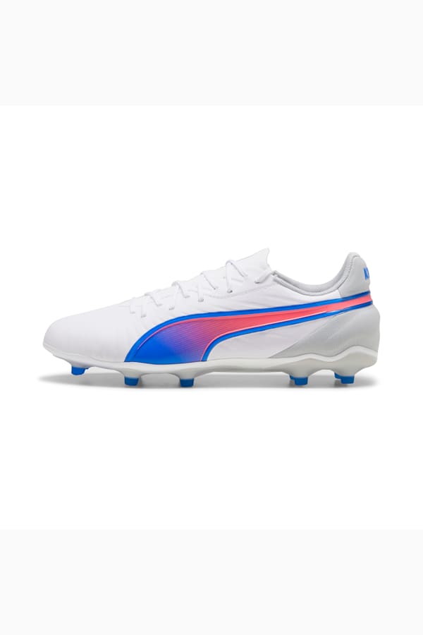 KING MATCH FG/AG Football Boots, PUMA White-Bluemazing-Flat Light Gray, extralarge