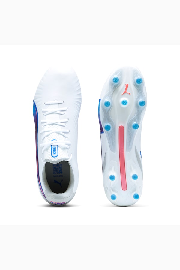 KING ULTIMATE FG/AG Football Boots Women, PUMA White-Bluemazing-Flat Light Gray-Sunset Glow, extralarge