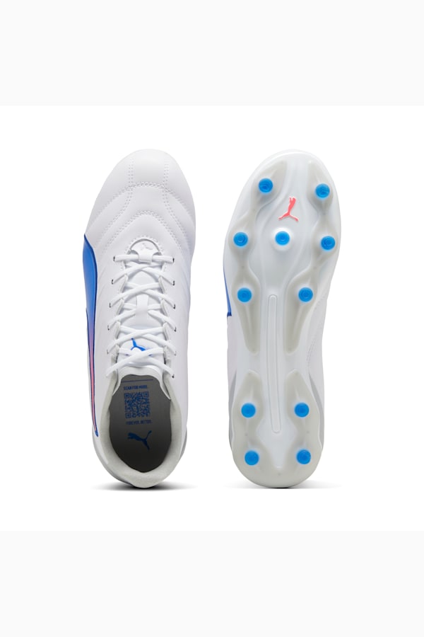 KING PRO FG/AG Football Boots Women, PUMA White-Bluemazing-Flat Light Gray, extralarge