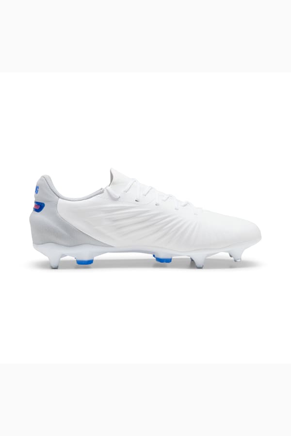 KING MATCH MxSG Football Boots, PUMA White-Bluemazing-Flat Light Gray, extralarge-GBR