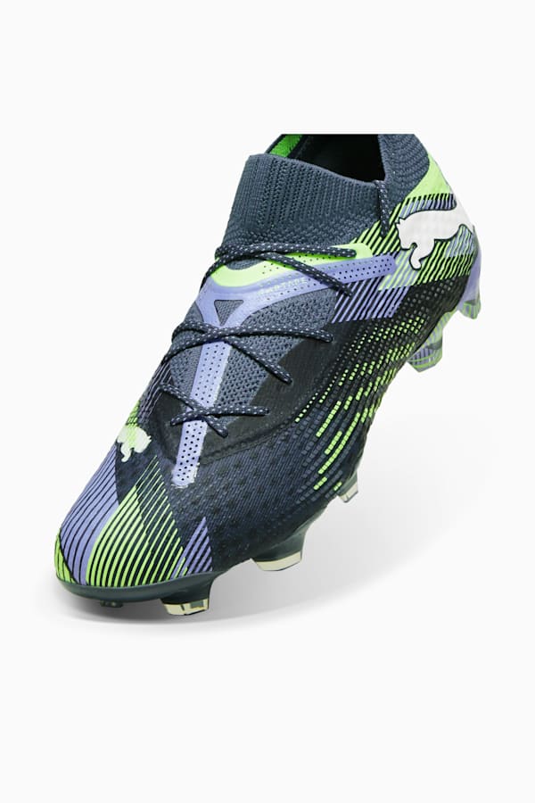 FUTURE 7 ULTIMATE FG/AG Football Boots Unisex, Gray Skies-PUMA White-Fizzy Apple, extralarge