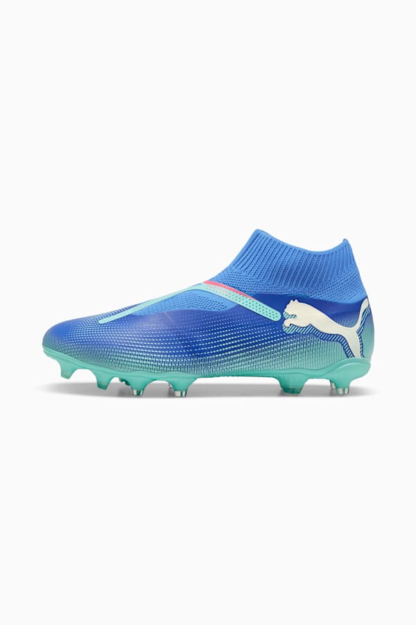 FUTURE 7 MATCH+ FG/AG Laceless Football Boots, Bluemazing-PUMA White-Electric Peppermint, extralarge