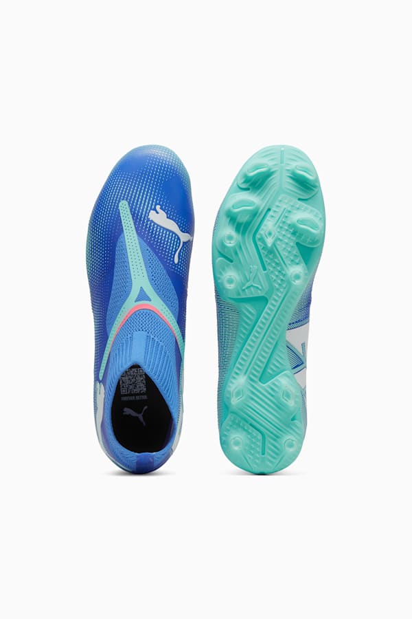 FUTURE 7 MATCH+ FG/AG Laceless Football Boots, Bluemazing-PUMA White-Electric Peppermint, extralarge