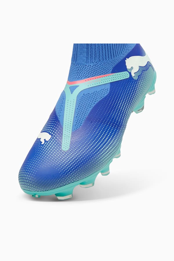 FUTURE 7 MATCH+ FG/AG Laceless Football Boots, Bluemazing-PUMA White-Electric Peppermint, extralarge