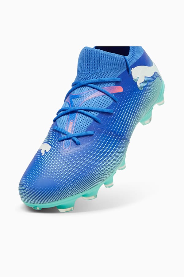FUTURE 7 MATCH FG/AG Football Boots, Bluemazing-PUMA White-Electric Peppermint, extralarge