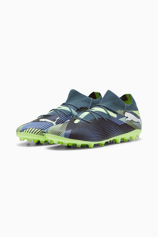 FUTURE 7 MATCH MG Football Boots, Gray Skies-PUMA White-Fizzy Apple, extralarge