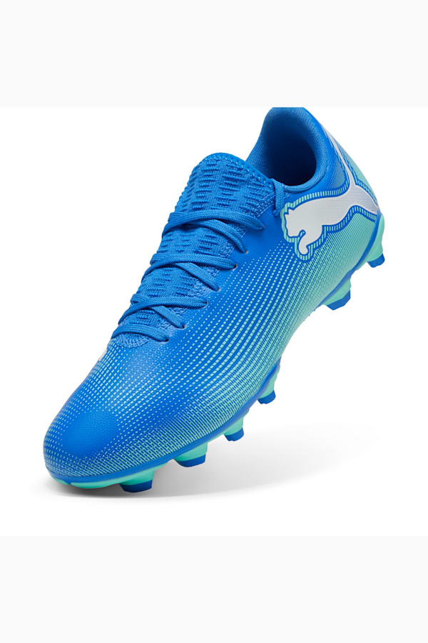 FUTURE 7 PLAY FG/AG Football Boots, Hyperlink Blue-Mint-PUMA White, extralarge