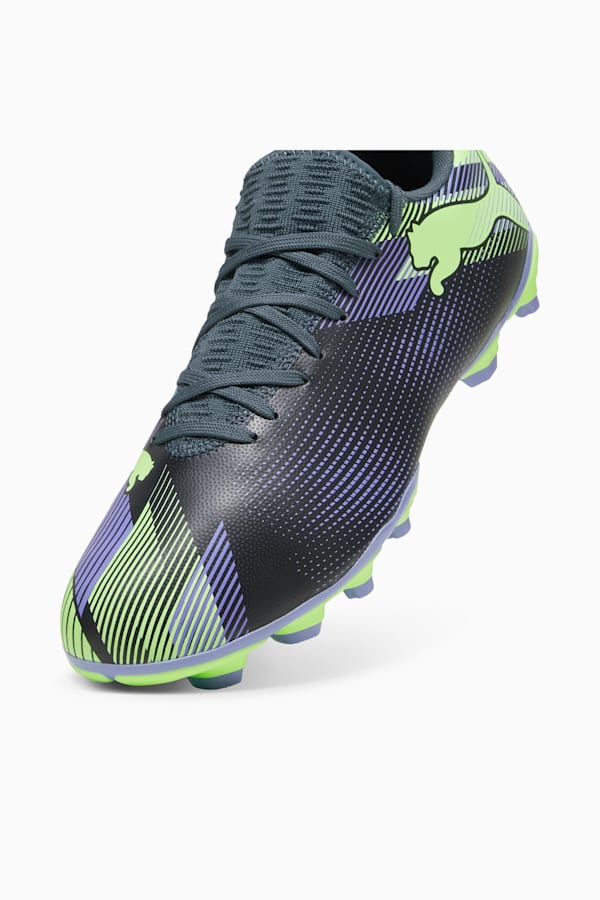 FUTURE 7 PLAY FG/AG Football Boots Unisex, Gray Skies-Elektro Purple-Fizzy Apple-PUMA White, extralarge