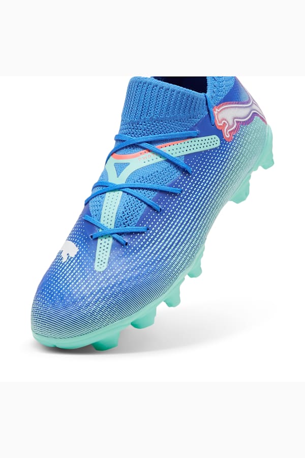 FUTURE 7 PRO FG/AG Football Boots Youth, Bluemazing-PUMA White-Electric Peppermint, extralarge