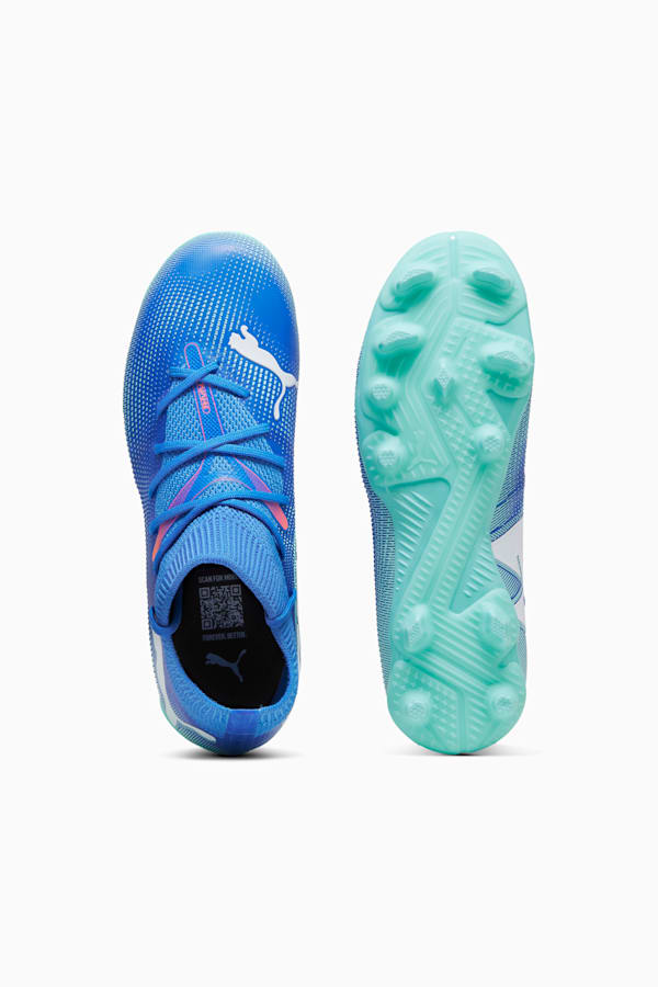 FUTURE 7 MATCH FG/AG Football Boots Youth, Bluemazing-PUMA White-Electric Peppermint, extralarge