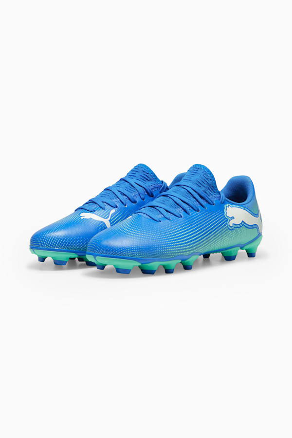 FUTURE 7 PLAY FG/AG Football Boots Youth, Hyperlink Blue-Mint-PUMA White, extralarge