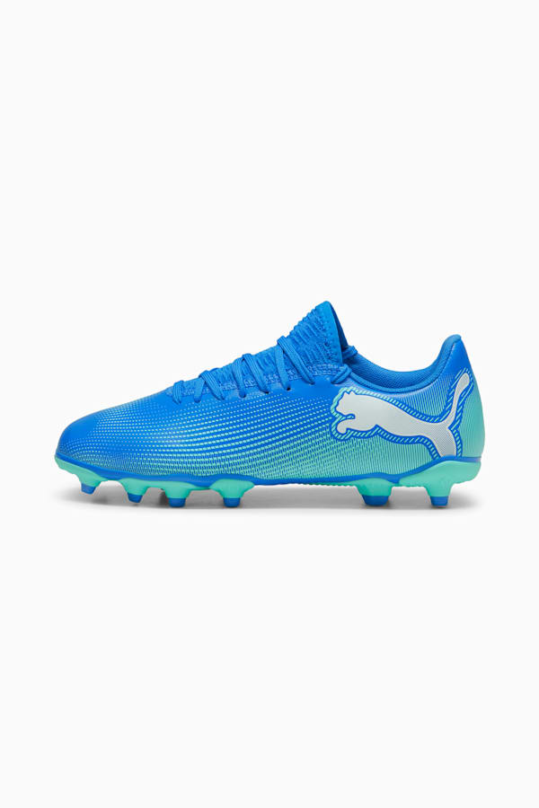 FUTURE 7 PLAY FG/AG Football Boots Youth, Hyperlink Blue-Mint-PUMA White, extralarge