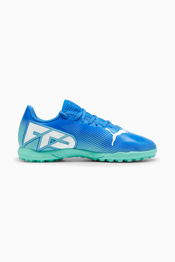 FUTURE 7 PLAY TT Football Boots Youth, Hyperlink Blue-Mint-PUMA White, extralarge-GBR