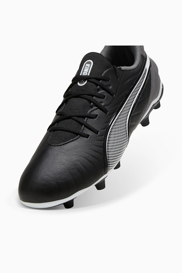 KING MATCH FG/AG Football Boots Youth, PUMA Black-PUMA White-Cool Dark Gray, extralarge
