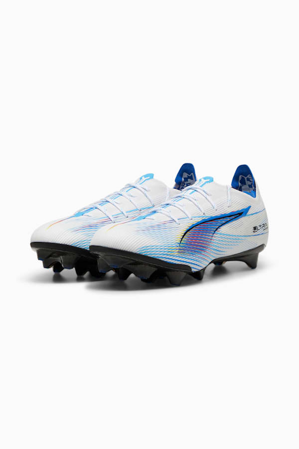 ULTRA 5 CARBON LAUNCH EDITION FG Football Boots, PUMA White-Ultra Blue-Garnet Rose-PUMA Black-Luminous Blue, extralarge