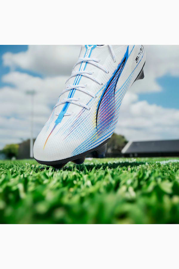 ULTRA 5 CARBON LAUNCH EDITION FG Football Boots, PUMA White-Ultra Blue-Garnet Rose-PUMA Black-Luminous Blue, extralarge