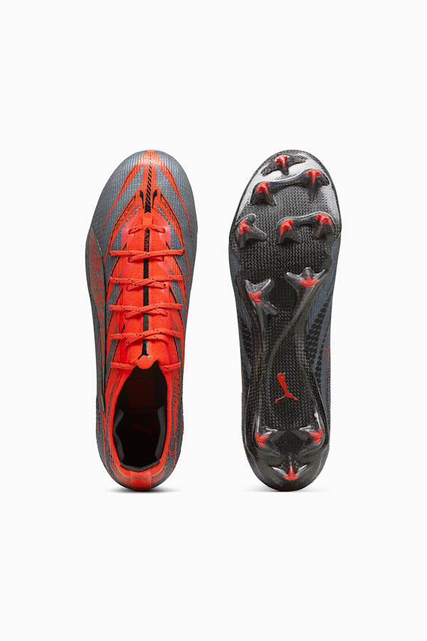 ULTRA 5 CARBON SPEED FG Football Boots Unisex, PUMA Black-PUMA White-Fiery Coral, extralarge