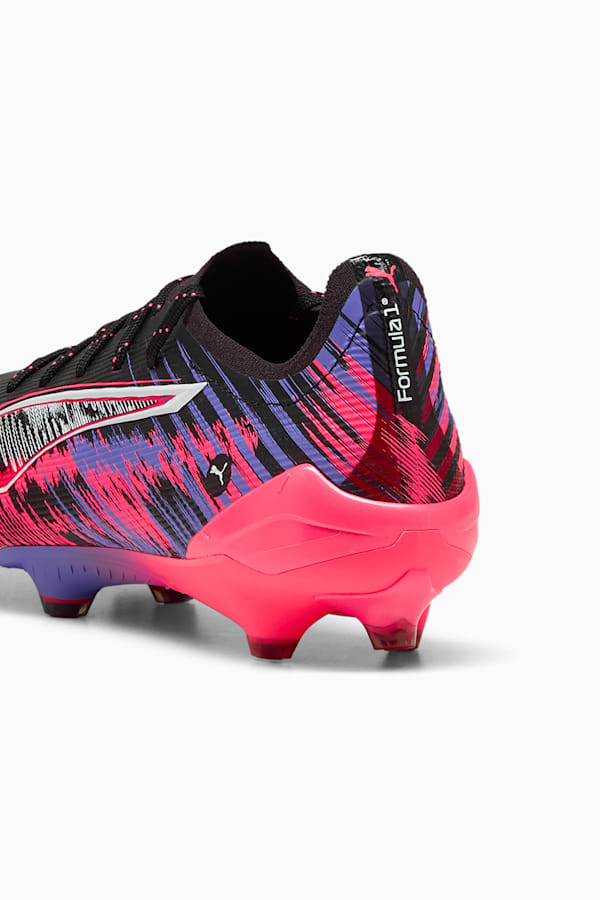 ULTRA 5 ULTIMATE F1® FG Football Boots, PUMA Black-PUMA White-Sunset Glow-Dark Amethyst, extralarge