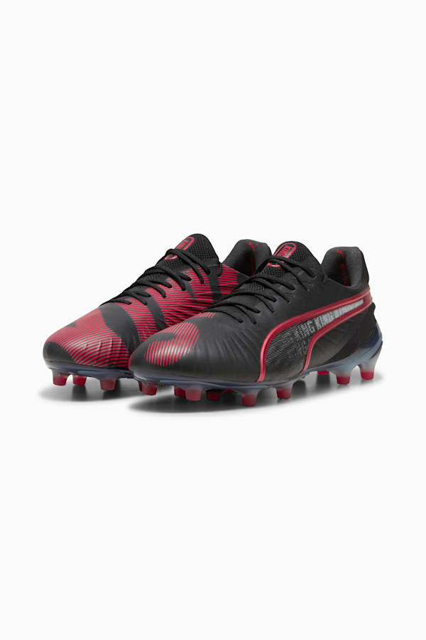 KING ULTIMATE Launch Edition FG/AG Football Boots Unisex, PUMA Black-Rosso Corsa, extralarge