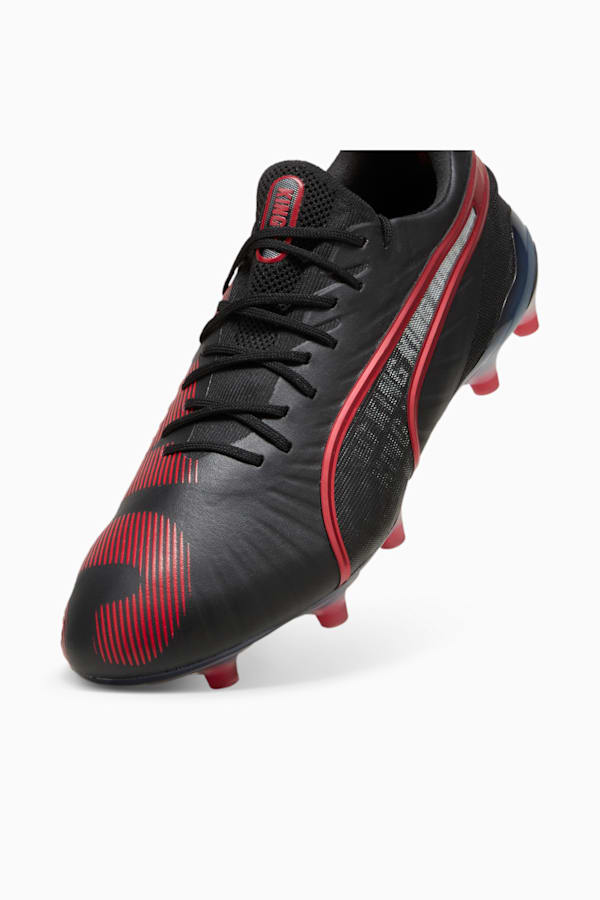 KING ULTIMATE Launch Edition FG/AG Football Boots Unisex, PUMA Black-Rosso Corsa, extralarge