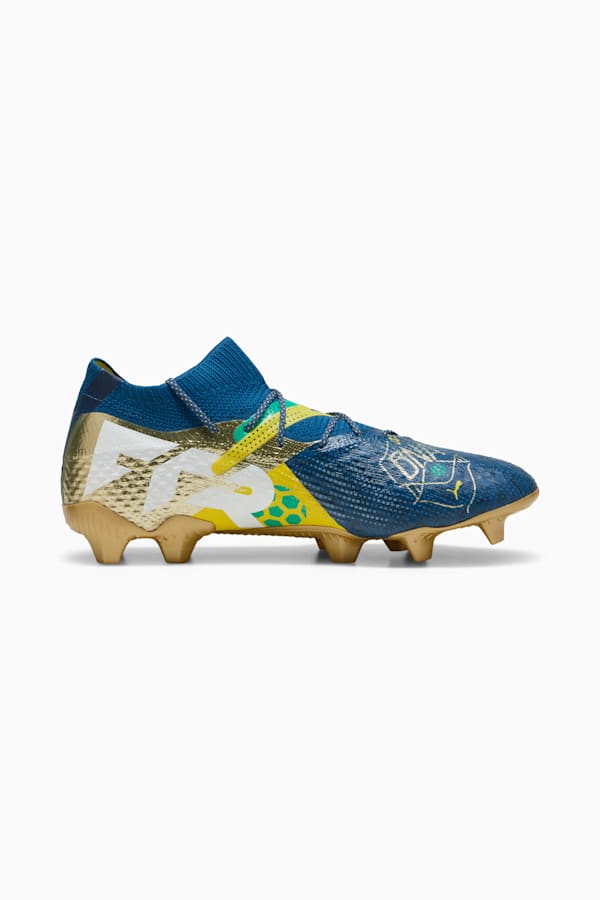 FUTURE 7 ULTIMATE BNA FG/AG Football Boots, Sailing Blue-Marine Blue-Pelé Yellow-Grassy Green-Gold, extralarge