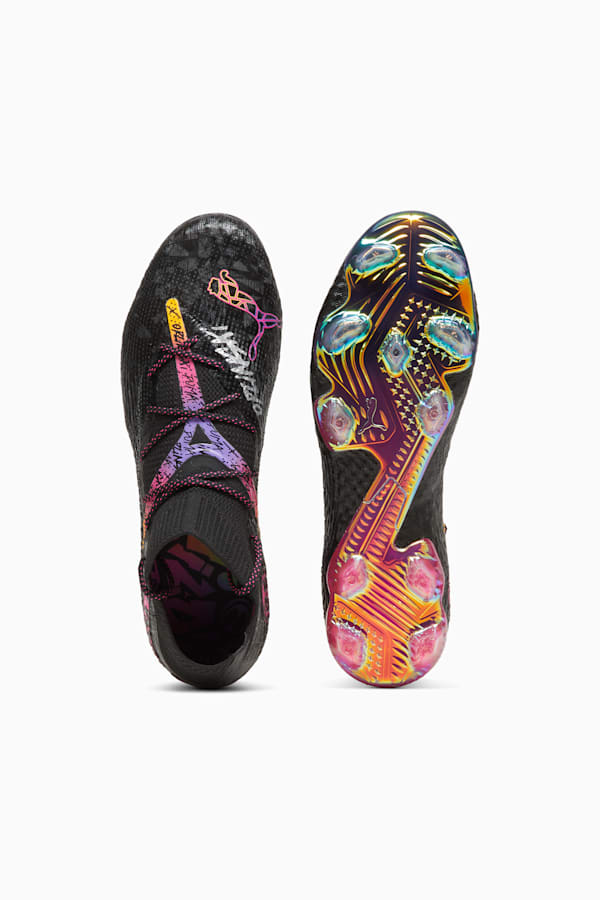 PUMA x ORLINSKI FUTURE 7 ULTIMATE FG/AG Football Boots Unisex, PUMA Black-PUMA Silver-Dark Amethyst-Sun Stream, extralarge