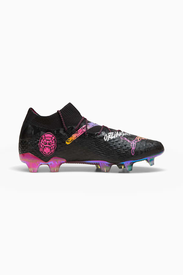 PUMA x ORLINSKI FUTURE 7 ULTIMATE FG/AG Football Boots Unisex, PUMA Black-PUMA Silver-Dark Amethyst-Sun Stream, extralarge