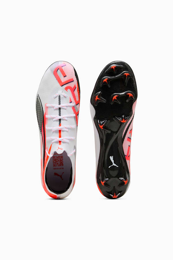 ULTRA 5 CARBON FG Football Boots Unisex, PUMA White-PUMA Black-Glowing Red, extralarge