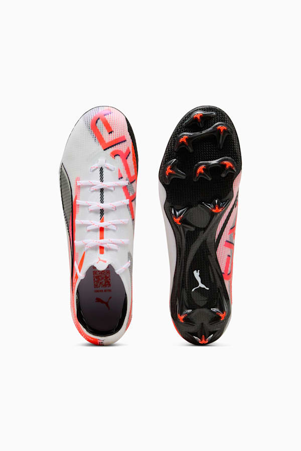ULTRA 5 CARBON FG Football Boots Women, PUMA White-PUMA Black-Glowing Red, extralarge