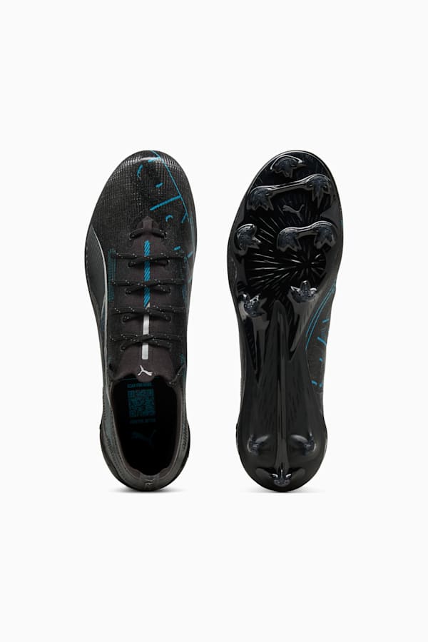 ULTRA 5 ULTIMATE FG Football Boots Unisex, PUMA Black-PUMA Silver-Bright Aqua, extralarge