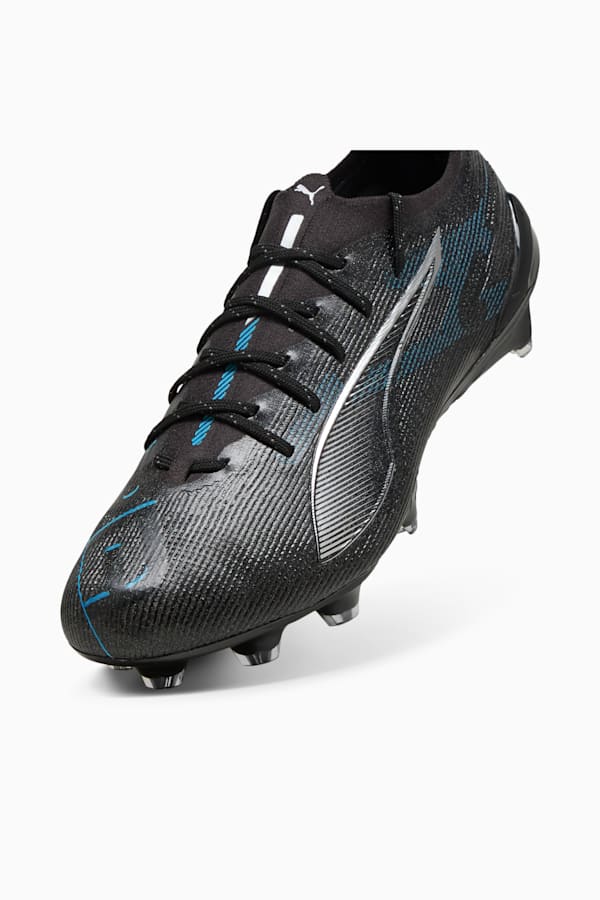 ULTRA 5 ULTIMATE FG Football Boots Unisex, PUMA Black-PUMA Silver-Bright Aqua, extralarge
