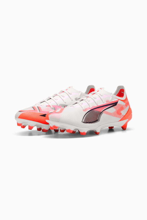 ULTRA 5 ULTIMATE FG Football Boots Women, PUMA White-PUMA Black-Glowing Red, extralarge