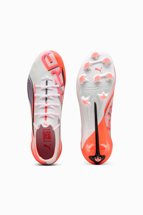 ULTRA 5 ULTIMATE FG Football Boots Women, PUMA White-PUMA Black-Glowing Red, extralarge