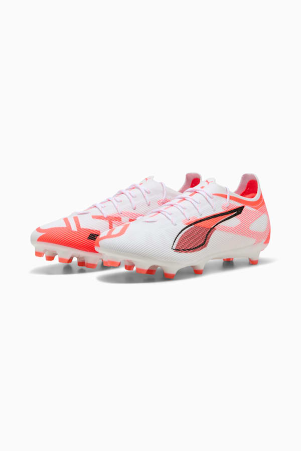 ULTRA 5 PRO FG/AG Football Boots Unisex, PUMA White-PUMA Black-Glowing Red, extralarge