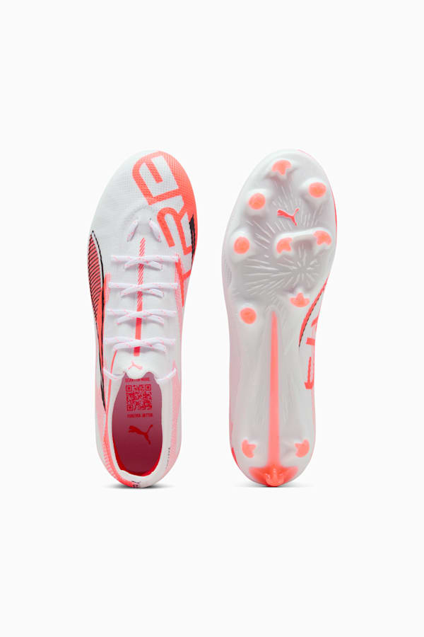 ULTRA 5 PRO FG/AG Football Boots Unisex, PUMA White-PUMA Black-Glowing Red, extralarge