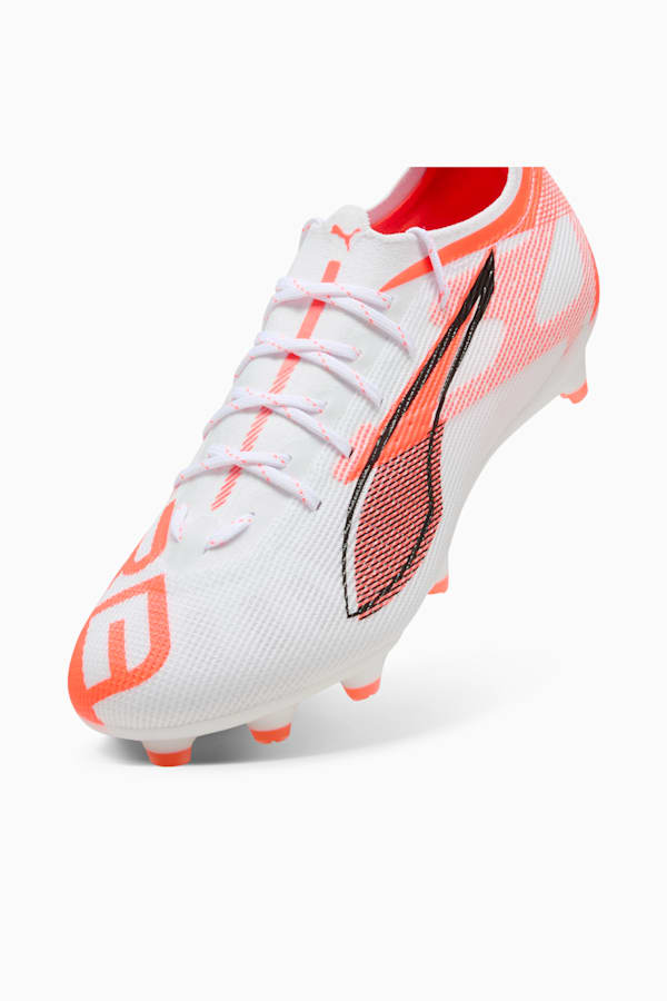 ULTRA 5 PRO FG/AG Football Boots Unisex, PUMA White-PUMA Black-Glowing Red, extralarge