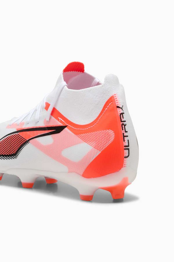 ULTRA 5 MATCH+ FG/AG Football Boots, PUMA White-PUMA Black-Glowing Red, extralarge