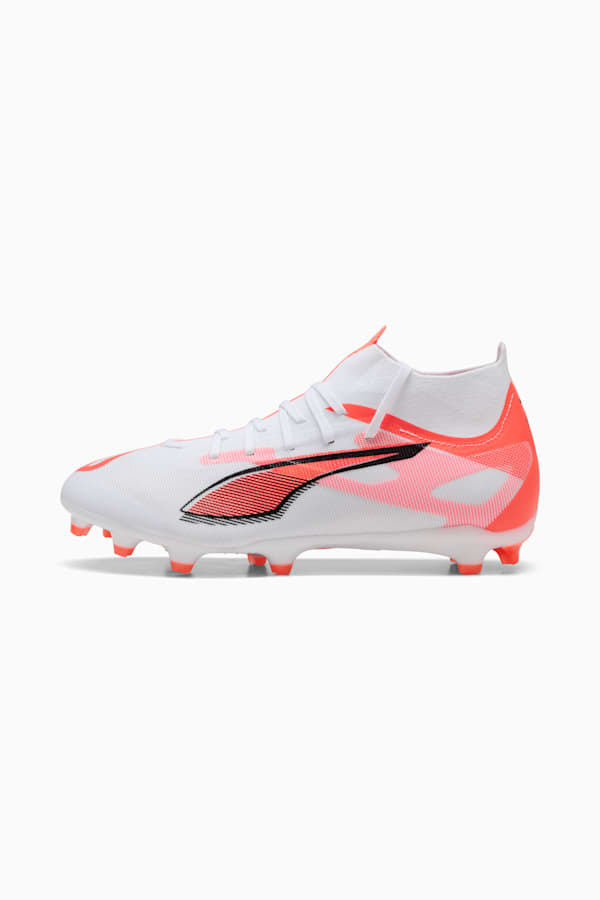ULTRA 5 MATCH+ FG/AG Football Boots, PUMA White-PUMA Black-Glowing Red, extralarge