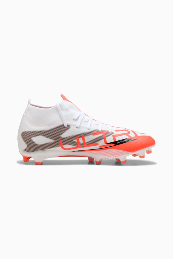 ULTRA 5 MATCH+ FG/AG Football Boots, PUMA White-PUMA Black-Glowing Red, extralarge