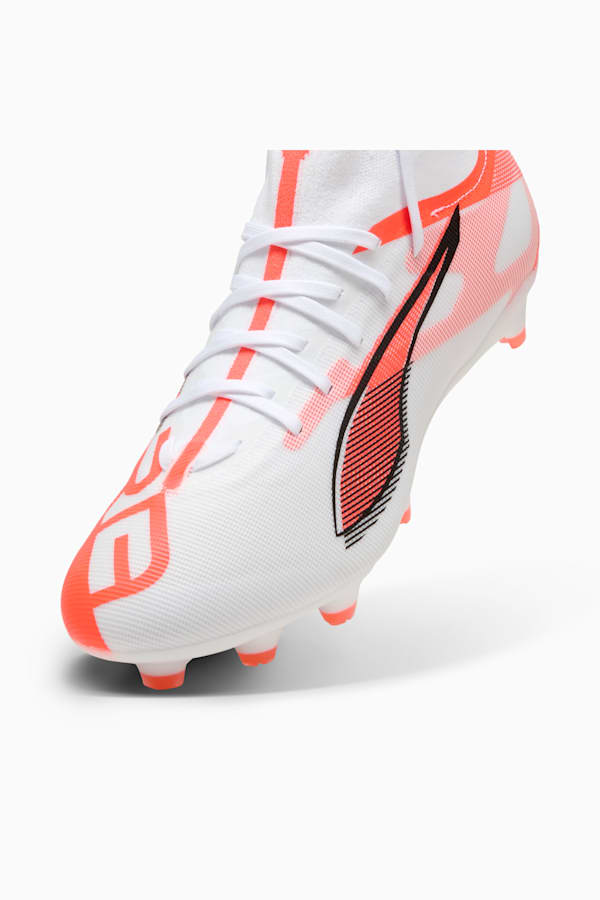 ULTRA 5 MATCH+ FG/AG Football Boots Unisex, PUMA White-PUMA Black-Glowing Red, extralarge