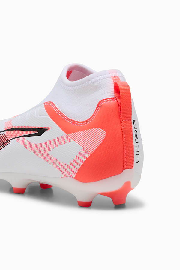 ULTRA 5 MATCH+ FG/AG Laceless Football Boots Youth, PUMA White-PUMA Black-Glowing Red, extralarge-GBR