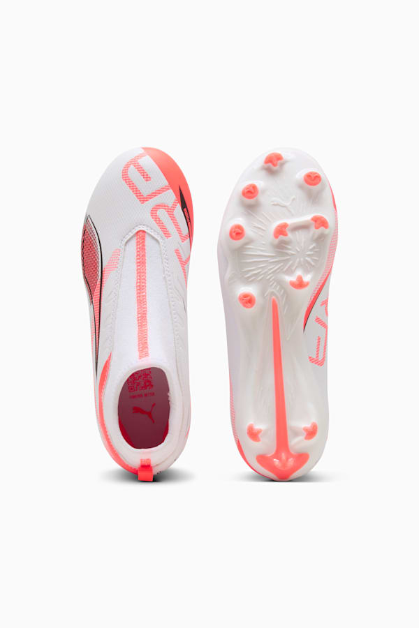 ULTRA 5 MATCH+ FG/AG Laceless Football Boots Youth, PUMA White-PUMA Black-Glowing Red, extralarge-GBR