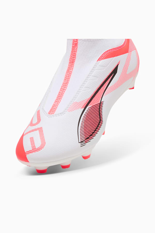ULTRA 5 MATCH+ FG/AG Laceless Football Boots Youth, PUMA White-PUMA Black-Glowing Red, extralarge-GBR
