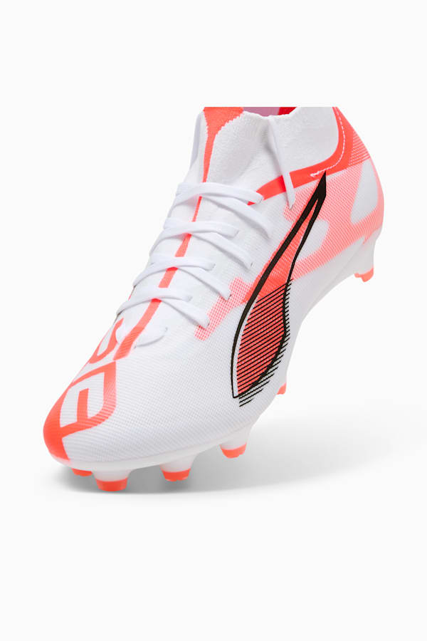 ULTRA 5 MATCH+ FG/AG Football Boots Women, PUMA White-PUMA Black-Glowing Red, extralarge
