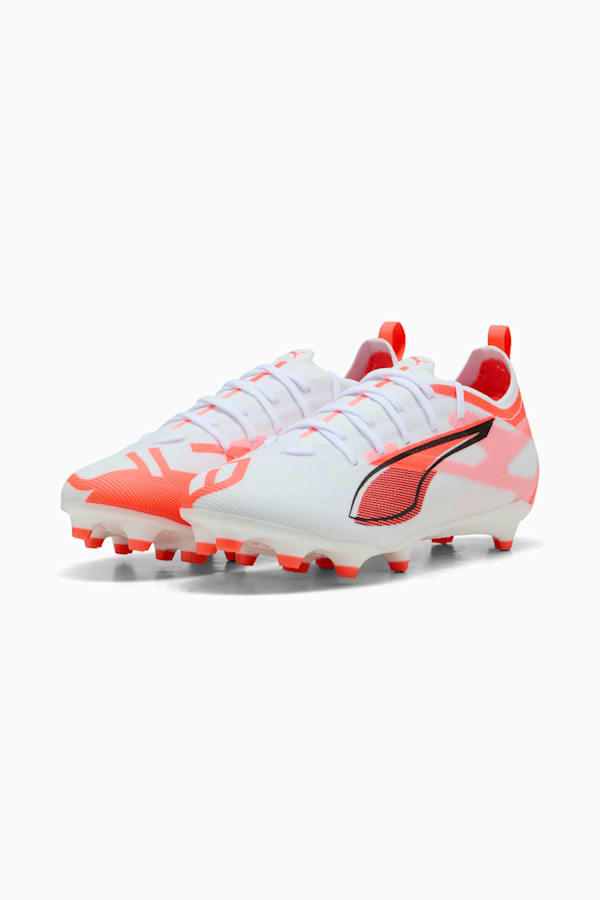 ULTRA 5 PRO FG/AG Football Boots Youth, PUMA White-PUMA Black-Glowing Red, extralarge