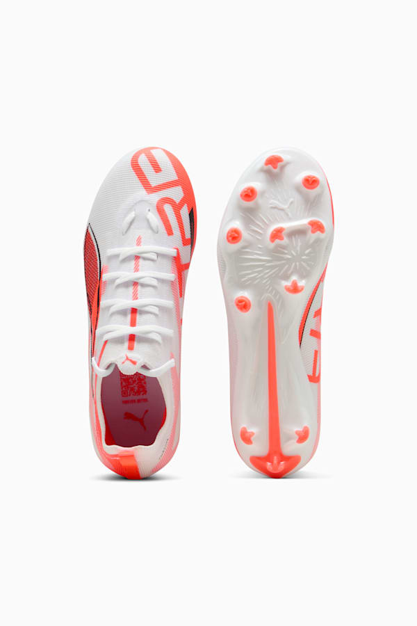 ULTRA 5 PRO FG/AG Football Boots Youth, PUMA White-PUMA Black-Glowing Red, extralarge