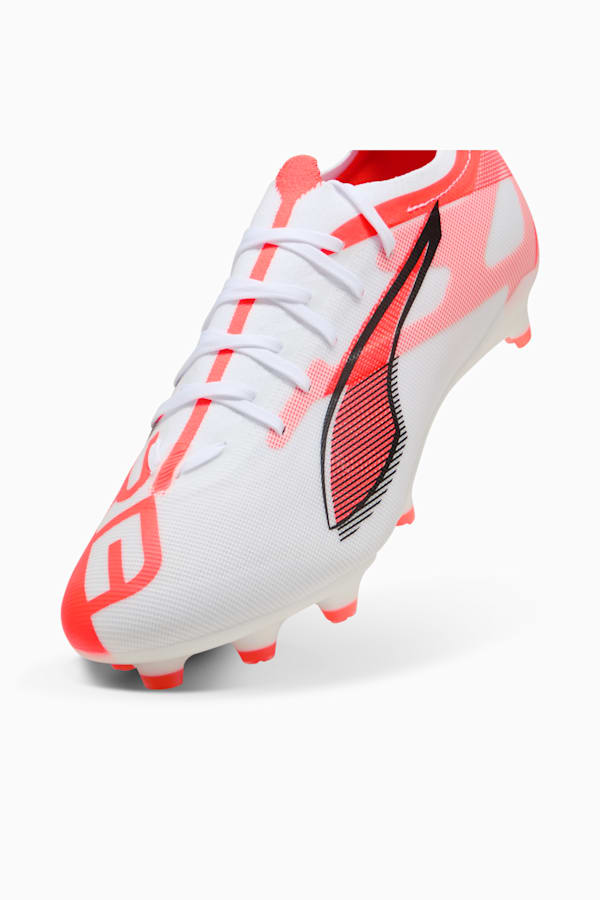 ULTRA 5 MATCH FG/AG Football Boots Unisex, PUMA White-PUMA Black-Glowing Red, extralarge