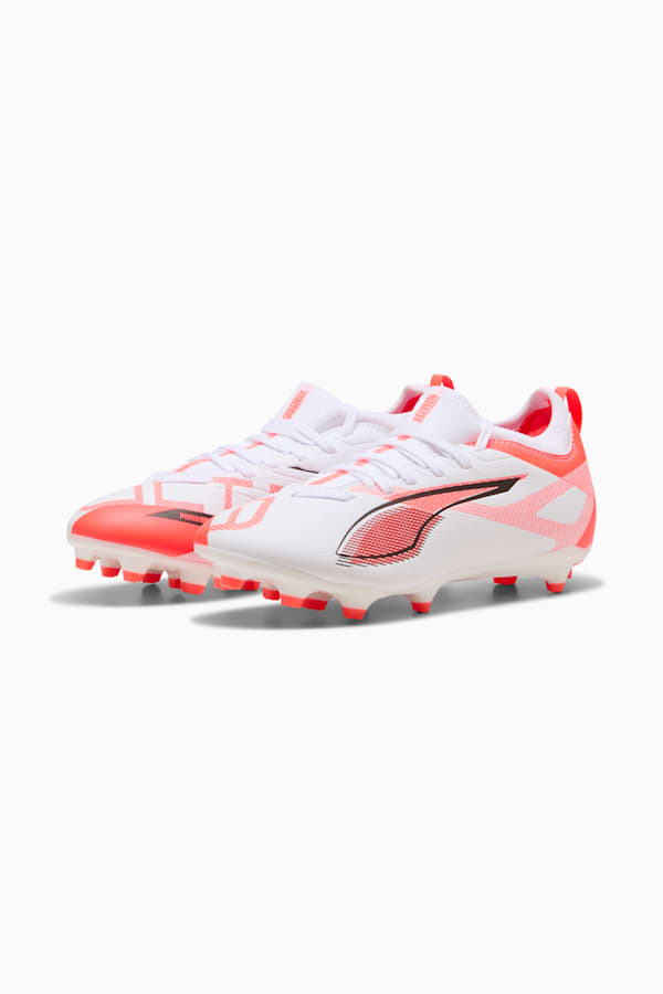ULTRA 5 MATCH FG/AG Football Boots Youth, PUMA White-PUMA Black-Glowing Red, extralarge