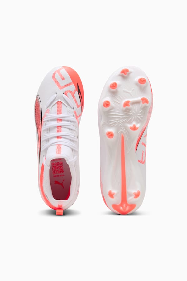 ULTRA 5 MATCH FG/AG Football Boots Youth, PUMA White-PUMA Black-Glowing Red, extralarge