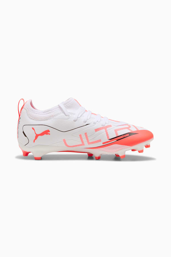 ULTRA 5 MATCH FG/AG Football Boots Youth, PUMA White-PUMA Black-Glowing Red, extralarge